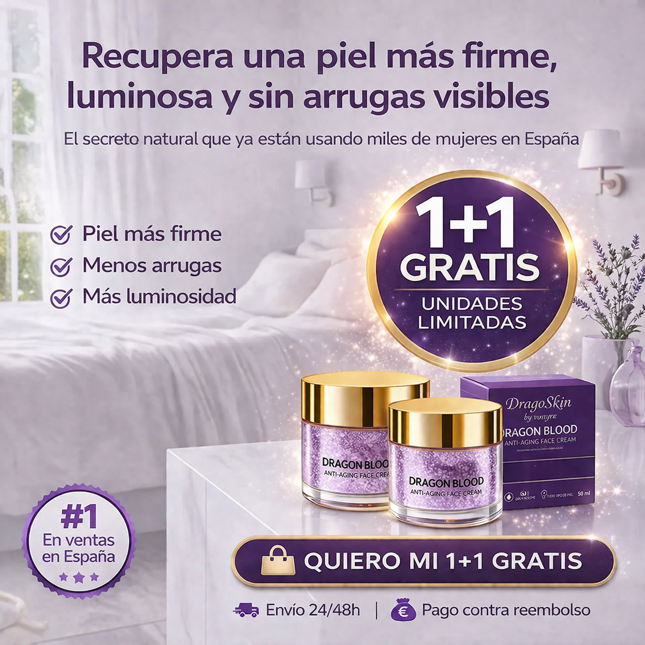 Crema hidratante antienvejecimiento con retinol placenta de dragón
